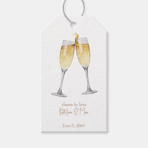 Cheers to love Personalised Champagne Toast Gift Tags