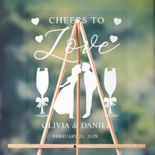 Cheers to Love Personalized Wedding Acrylic Sign