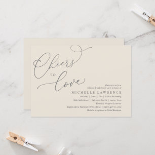 Cheers to love, Romantic Bridal Shower Party Invitation
