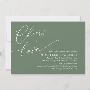 Cheers to love, Romantic Bridal Shower Party Invitation