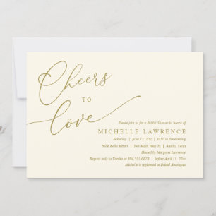 Cheers to love, Romantic Bridal Shower Party Invitation