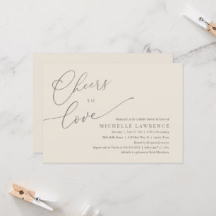 Cheers to love, Romantic Bridal Shower Party Invitation