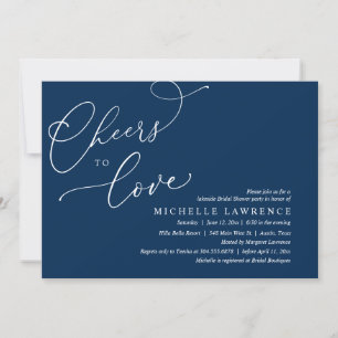 Cheers to love, Romantic Bridal Shower Party Invitation