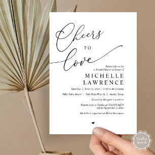Cheers to love, Romantic Bridal Shower Party Invitation