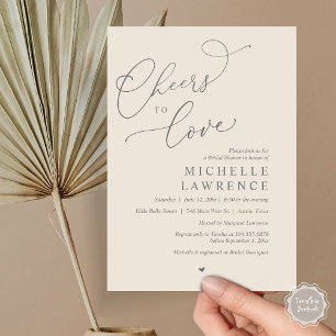 Cheers to love, Romantic Bridal Shower Party Invitation