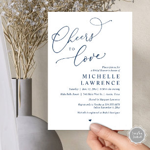 Cheers to love, Romantic Bridal Shower Party Invitation