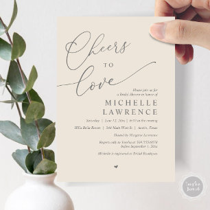 Cheers to love, Romantic Bridal Shower Party Invitation
