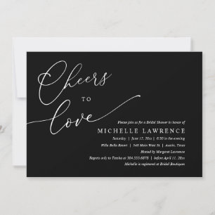 Cheers to love, Romantic Bridal Shower Party Invitation