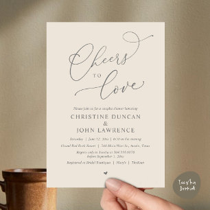 Cheers to love, Romantic Couples Shower Party Invitation
