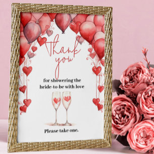 Cheers to Love Sweetheart Bridal Shower Thank You Poster