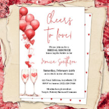 Cheers to Love Valentine Hearts Bridal Shower