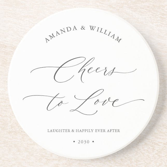 “Cheers to Love” Wedding  Coaster (Front)