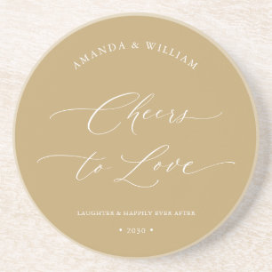 “Cheers to Love” Wedding Coaster