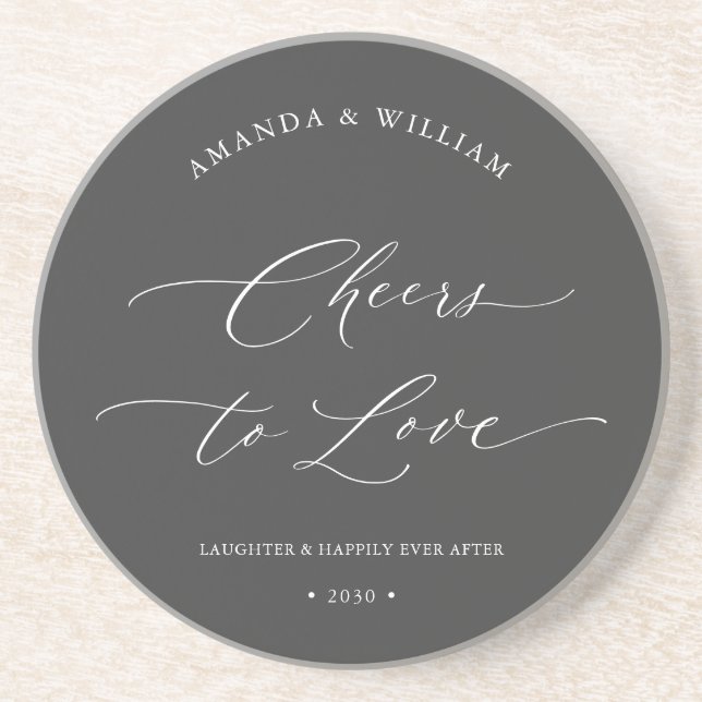 “Cheers to Love” Wedding  Coaster (Front)
