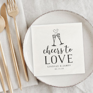 Cheers to Love Wedding Cocktail Napkin