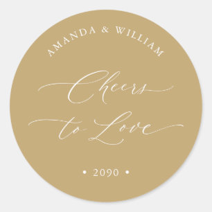 Cheers to Love Wedding Favour Sticker