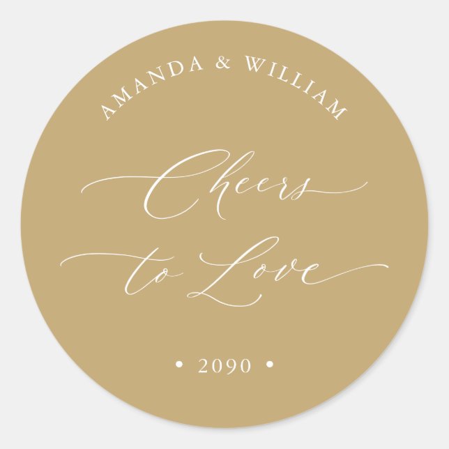 Cheers to Love Wedding Favour Sticker (Front)