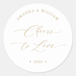 Cheers to Love Wedding Favour Sticker