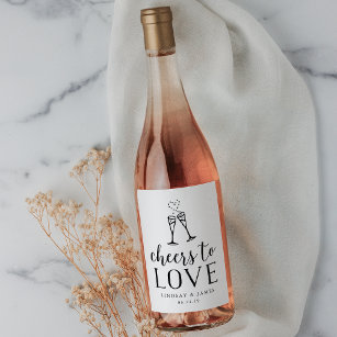 Cheers to Love Wedding Favour Wine Label