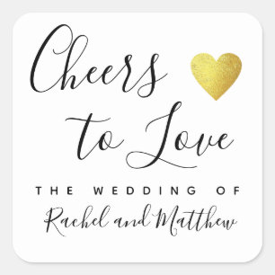 cheers to love wedding  square sticker