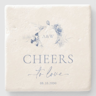 Cheers to Love Wedding Stone Coaster