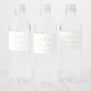 Cheers to Love Wedding Water Bottle Label