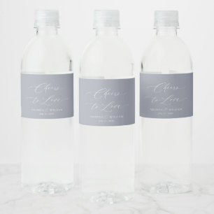 Cheers to Love Wedding Water Bottle Label