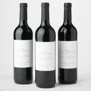 Cheers to Love Wedding Wine Label