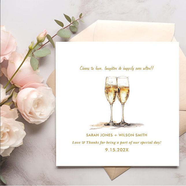 Cheers to Love Wine Glasses Wedding Napkins (Creator Uploaded)