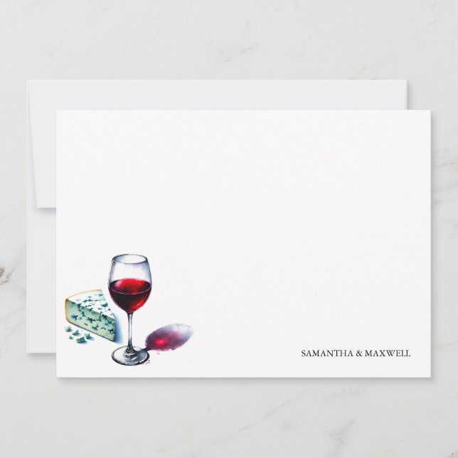 Cheers to Love Wine Lovers Wedding Note Card (Front)