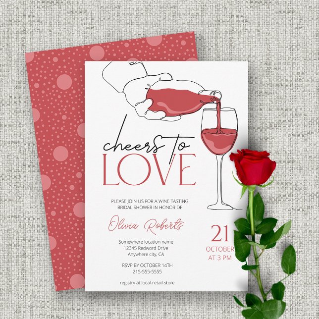 Cheers to Love | Wine Tasting Bridal Shower Invitation (Creator Uploaded)