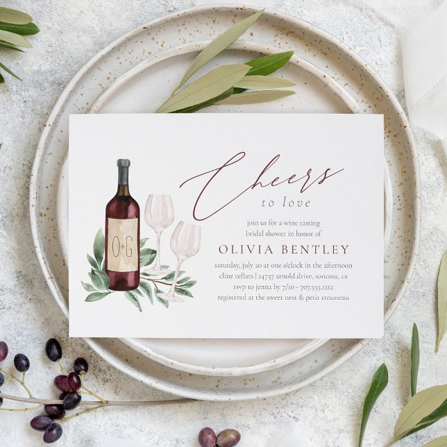 Cheers to Love Wine Tasting Bridal Shower Invitation (Creator Uploaded)