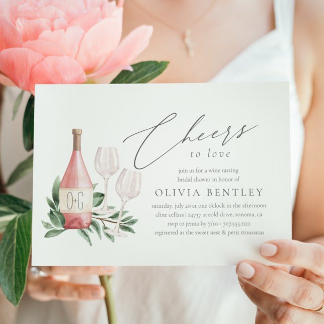Cheers to Love Wine Tasting Bridal Shower Invitation (Creator Uploaded)