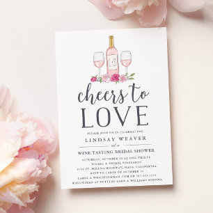 Cheers to Love   Wine Tasting Bridal Shower Invite