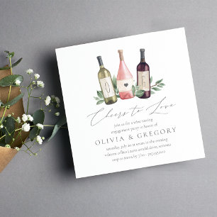 Cheers to Love Wine Tasting Engagement Party Invitation