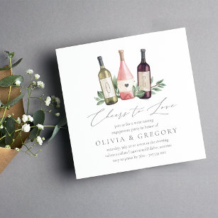 Cheers to Love Wine Tasting Engagement Party Invitation