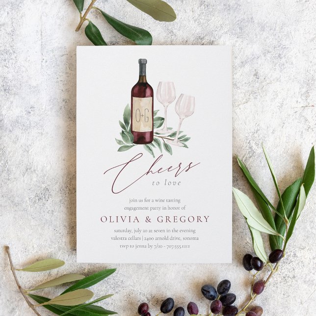 Cheers to Love Wine Tasting Engagement Party Invitation (Creator Uploaded)