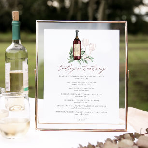 Cheers to Love Wine Tasting Menu Sign