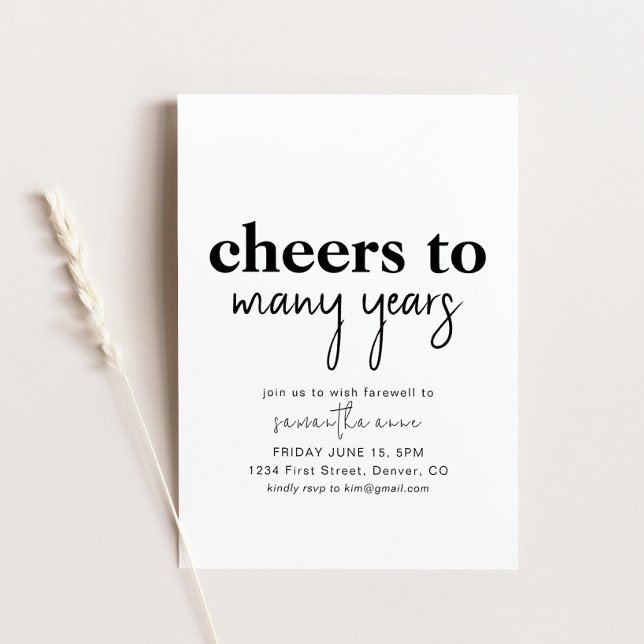 Cheers to Many Years Retirement Party Invite (Creator Uploaded)