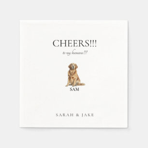 Cheers to my Humans Wedding Watercolor Pet Napkin