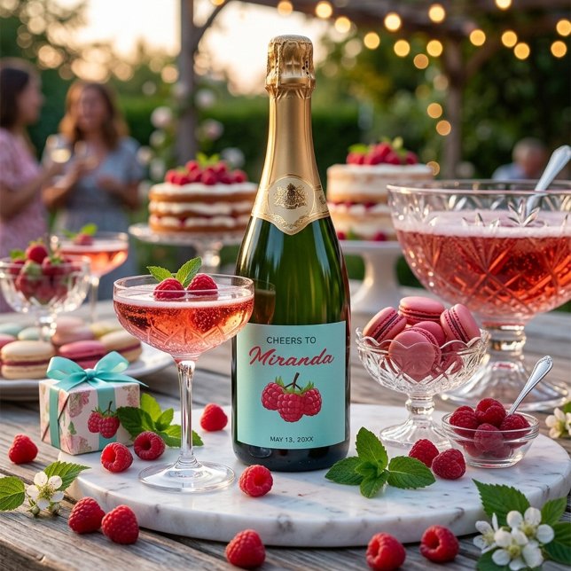 Cheers to Name Bachelorette  Sparkling Wine Label (Creator Uploaded)