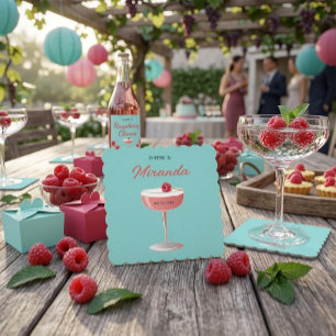 Cheers to [Name] Personalised Party  Square Paper Coaster