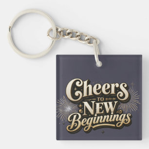 Cheers to New Beginnings – New Year Celebration Key Ring