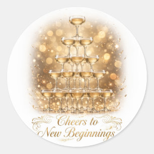 Cheers to New Beginnings Sticker