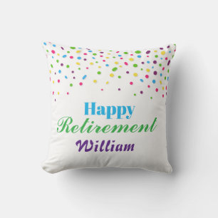 Cheers to New BeginningsColorful Happy Retirement Cushion
