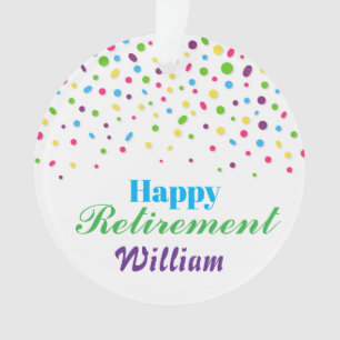 Cheers to New BeginningsColorful Happy Retirement  Ornament