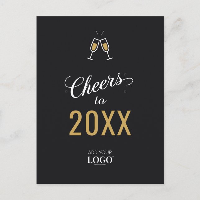 Cheers to New Year Business Customer Appreciation Postcard (Front)