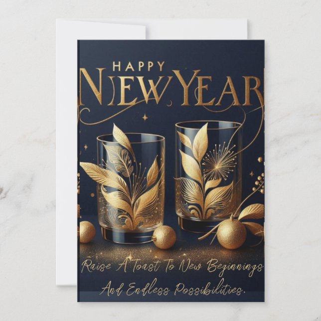 Cheers to New Year! Holiday Card (Front)