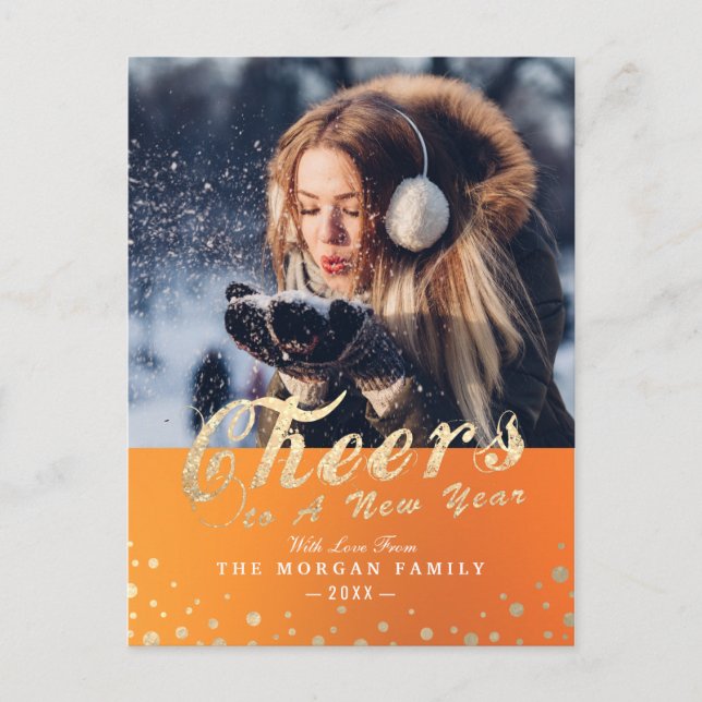 Cheers to New Year Holiday Seasonal Greeting Photo (Front)