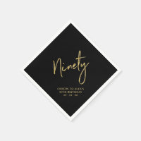 Cheers to Ninety Gold Adult 90th Birthday Party Na